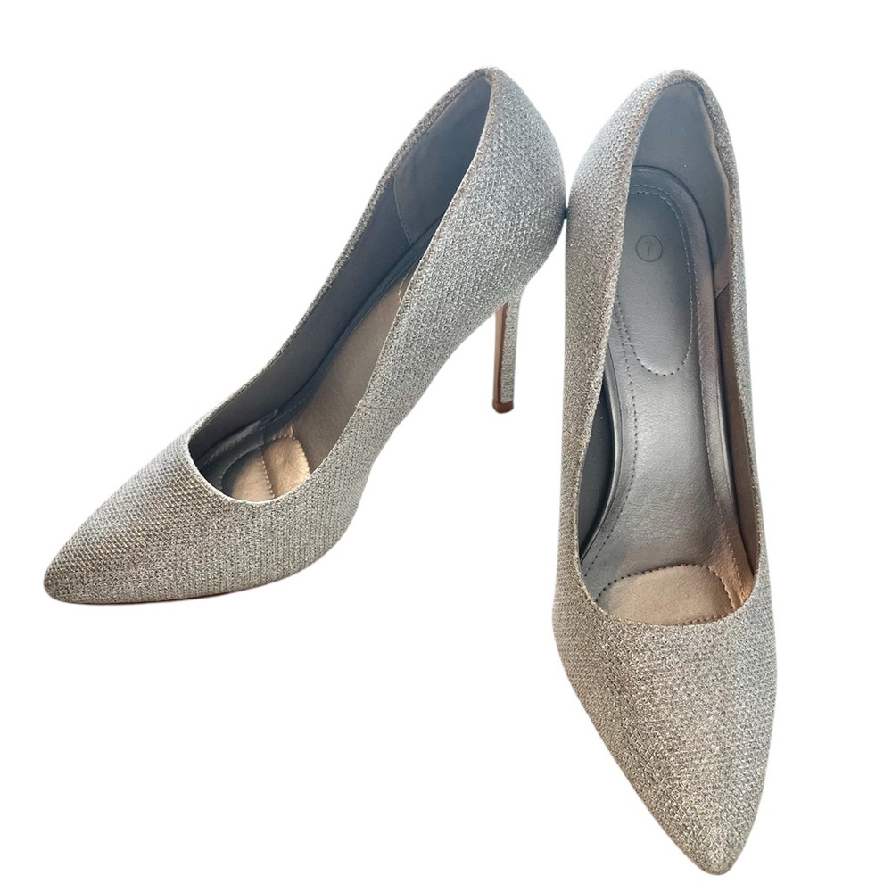 Silver Glitter 4in Stilettos